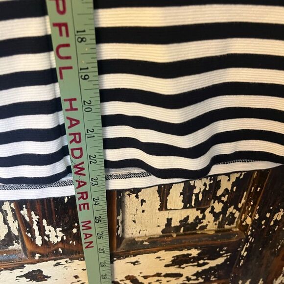 Talbots Monochrome Striped w button accents sleeveless TopLarge. - Picture 5 of 6